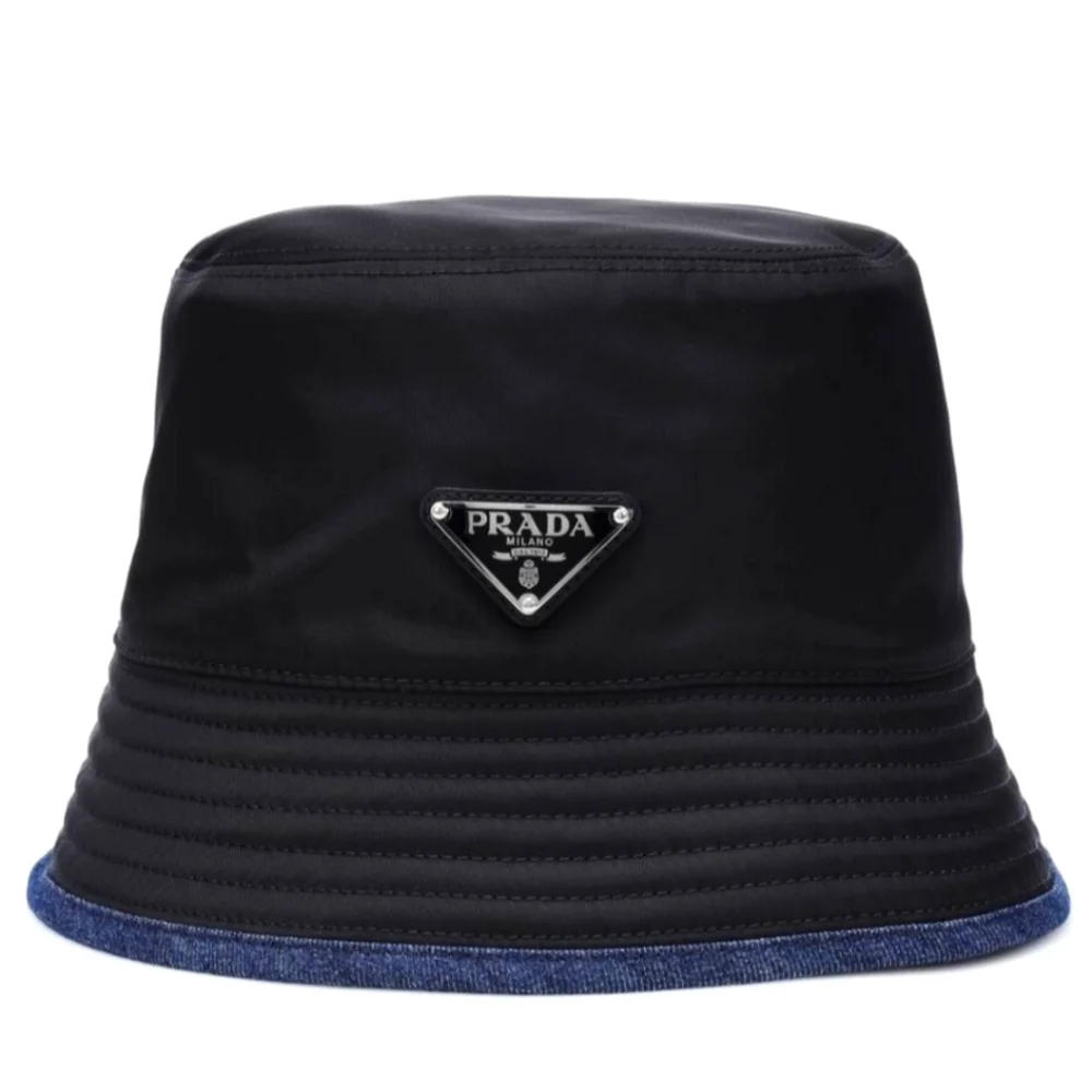 MSRP $795! Double-Sided Authentic Prada Re-Nylon & Denim Bucket Hat Size Medium - Picture 4 of 14